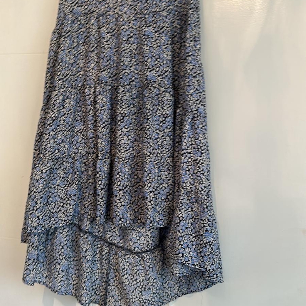 Floral Blue and Black Women's Skirt